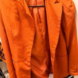 Womens Orange Blazer Jacket